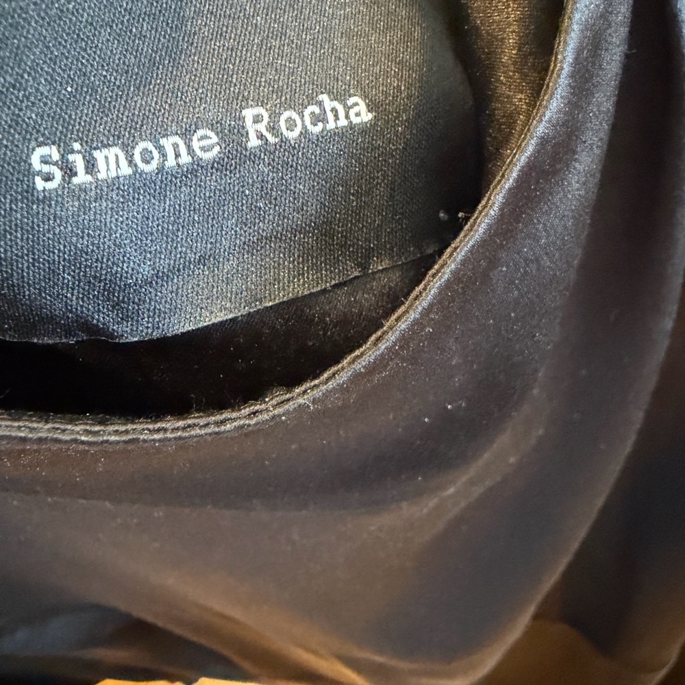 Simone Rocha Black Satin Dress - Picture 5 of 7
